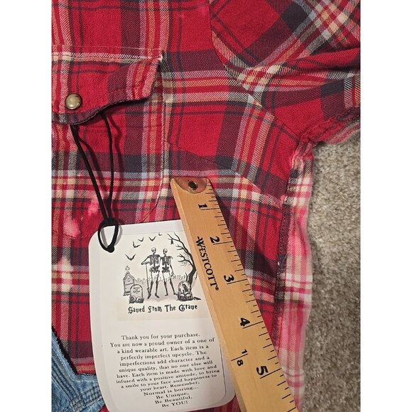 OOAK Upcycled Flannel Shacket Shirt Jason Aldean Small Town Country Music Sz XL - Picture 13 of 16